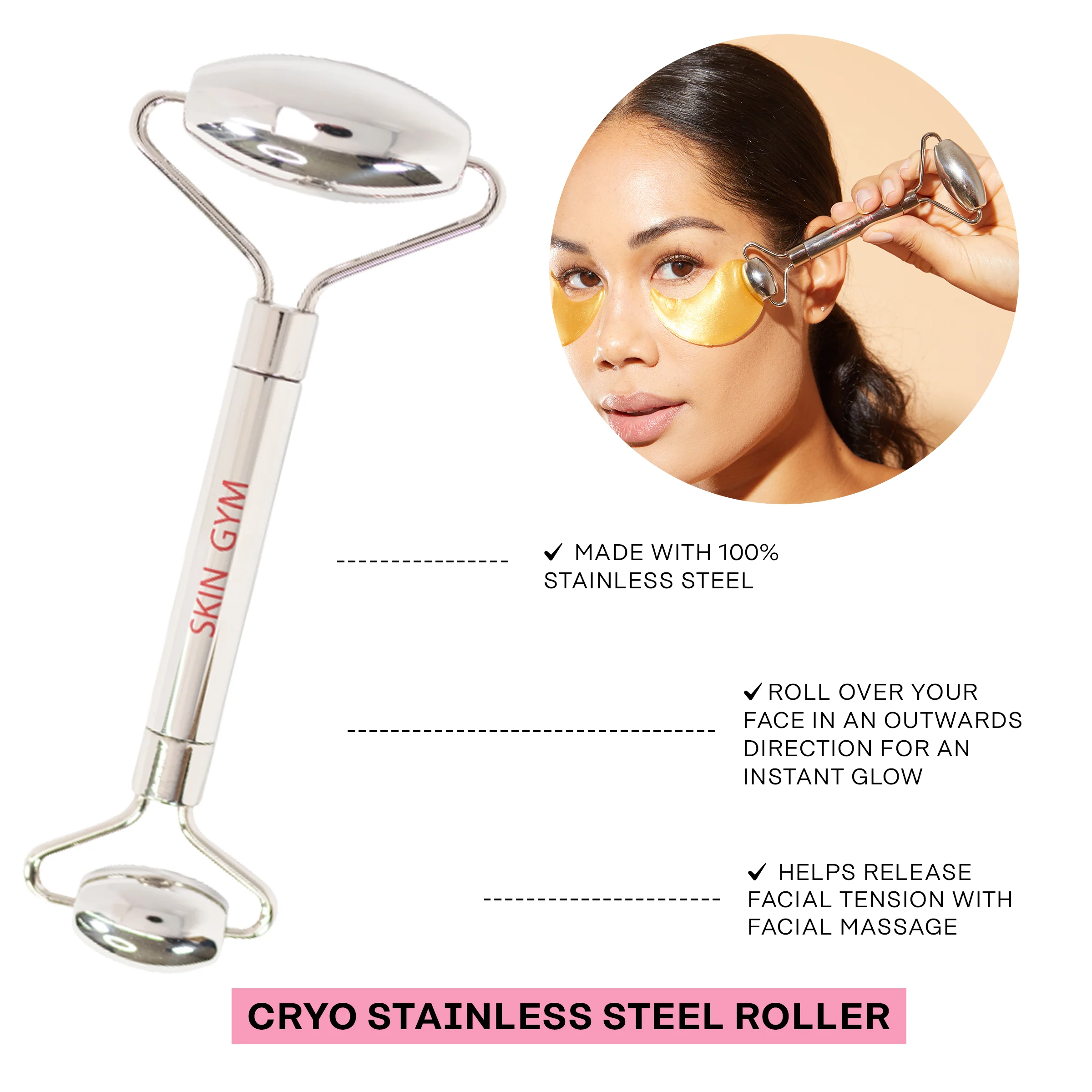 Cryo Stainless Steel Facial Roller - Image 3