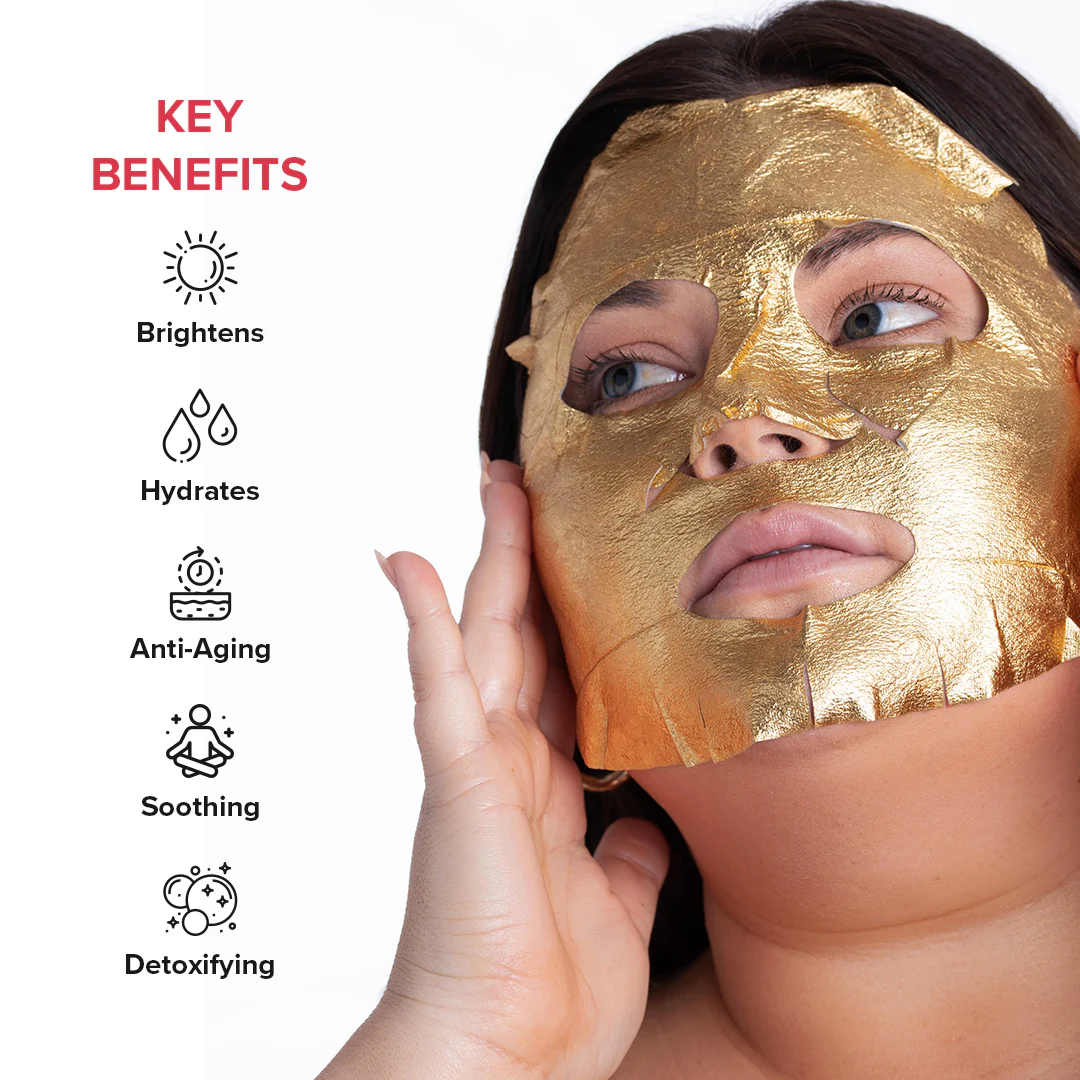 Gold Foil Face Mask - 3 Pack - Image 4