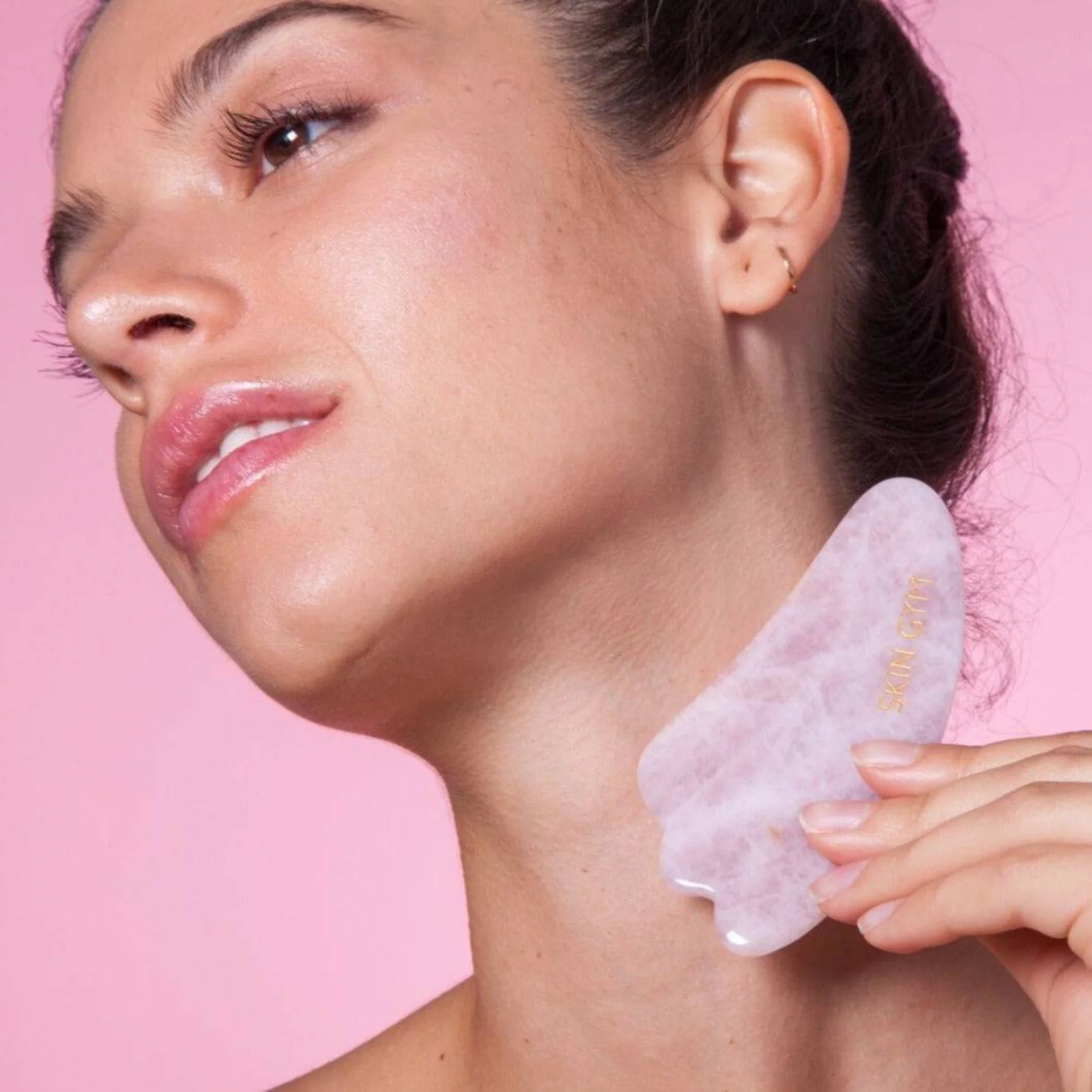 Rose Quartz Gua Sha Crystal Sculpty Tool - Image 2