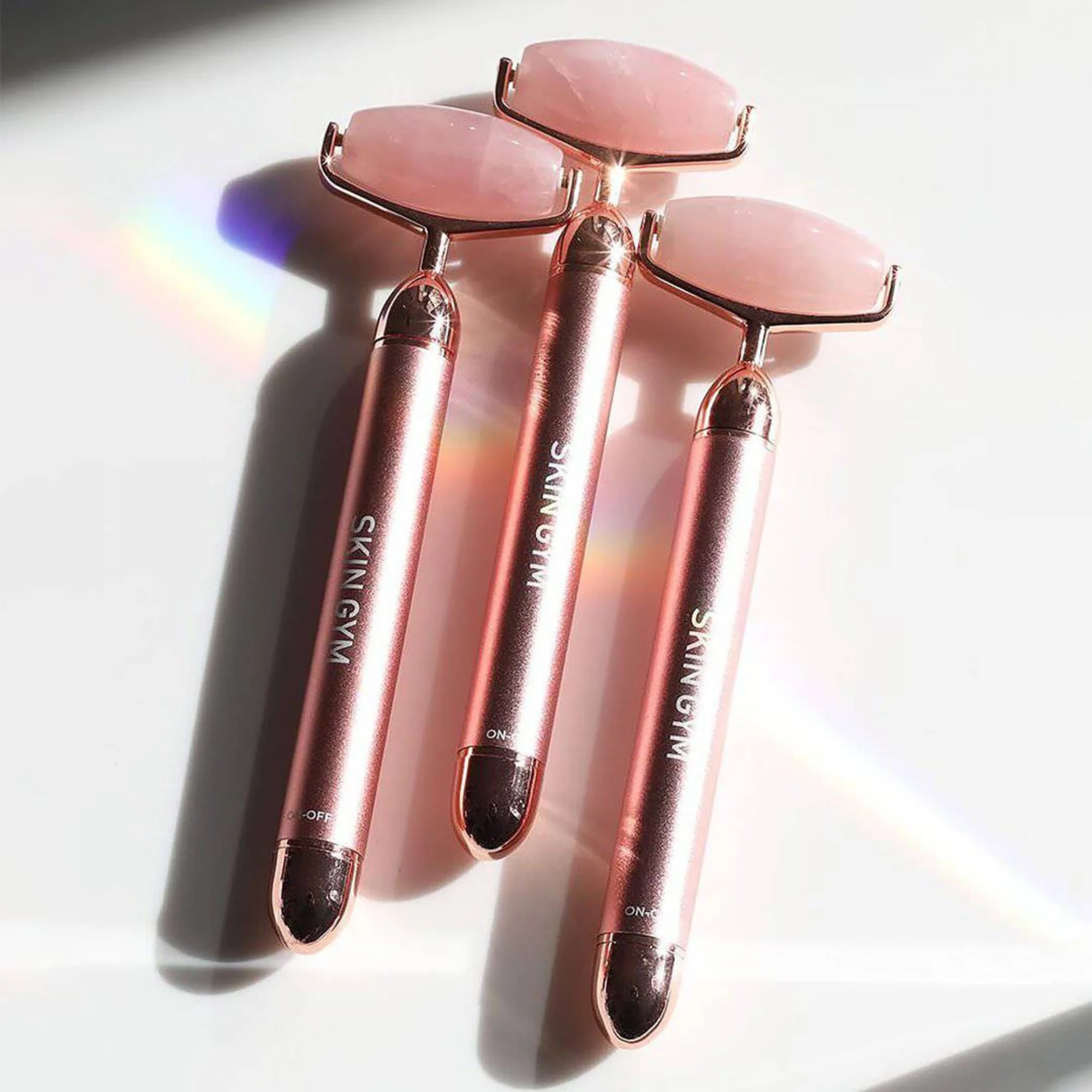 Rose Quartz Vibrating Lift & Contour Beauty Roller - Image 3