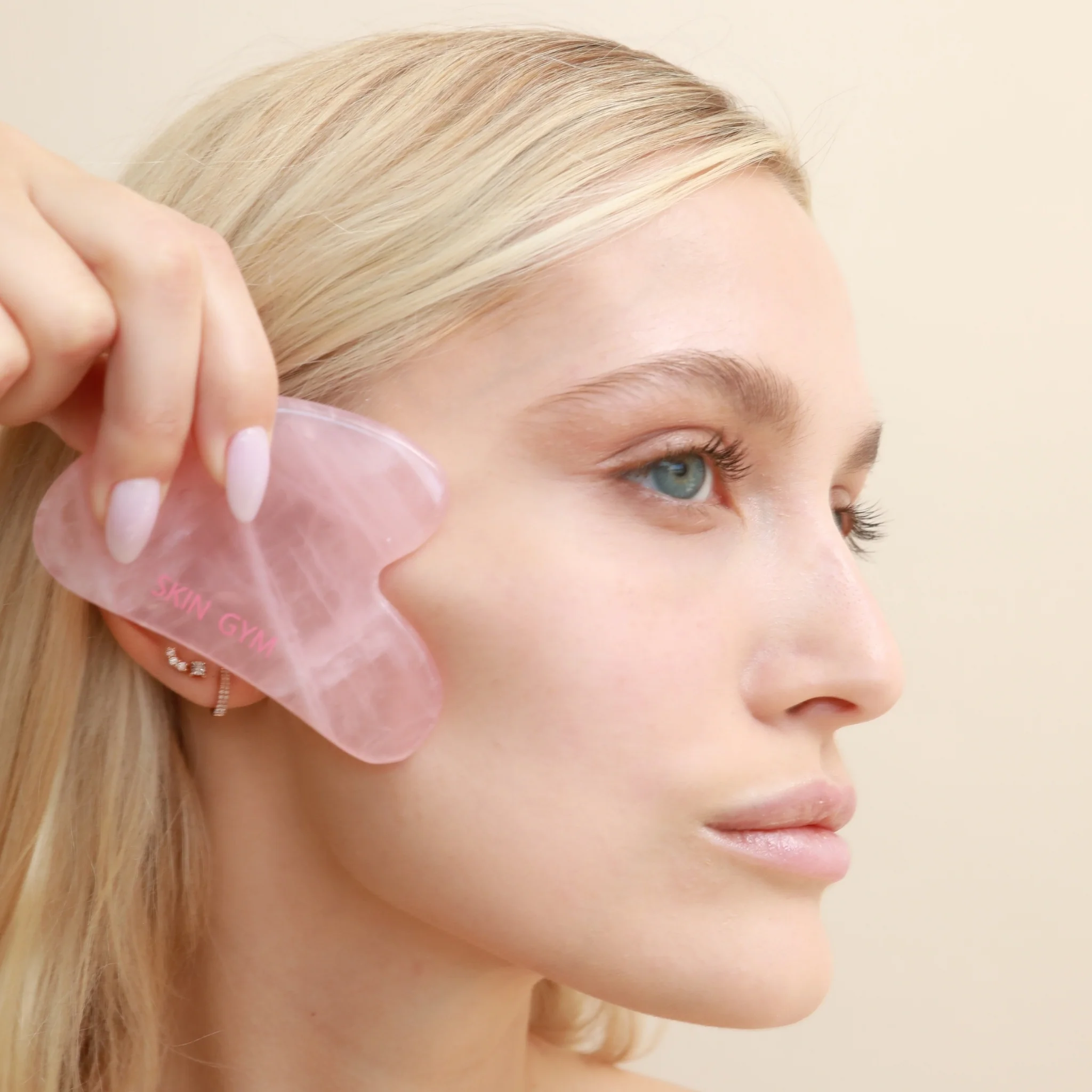 Rose Quartz Workout Roller and Gua Sha Set - Image 4