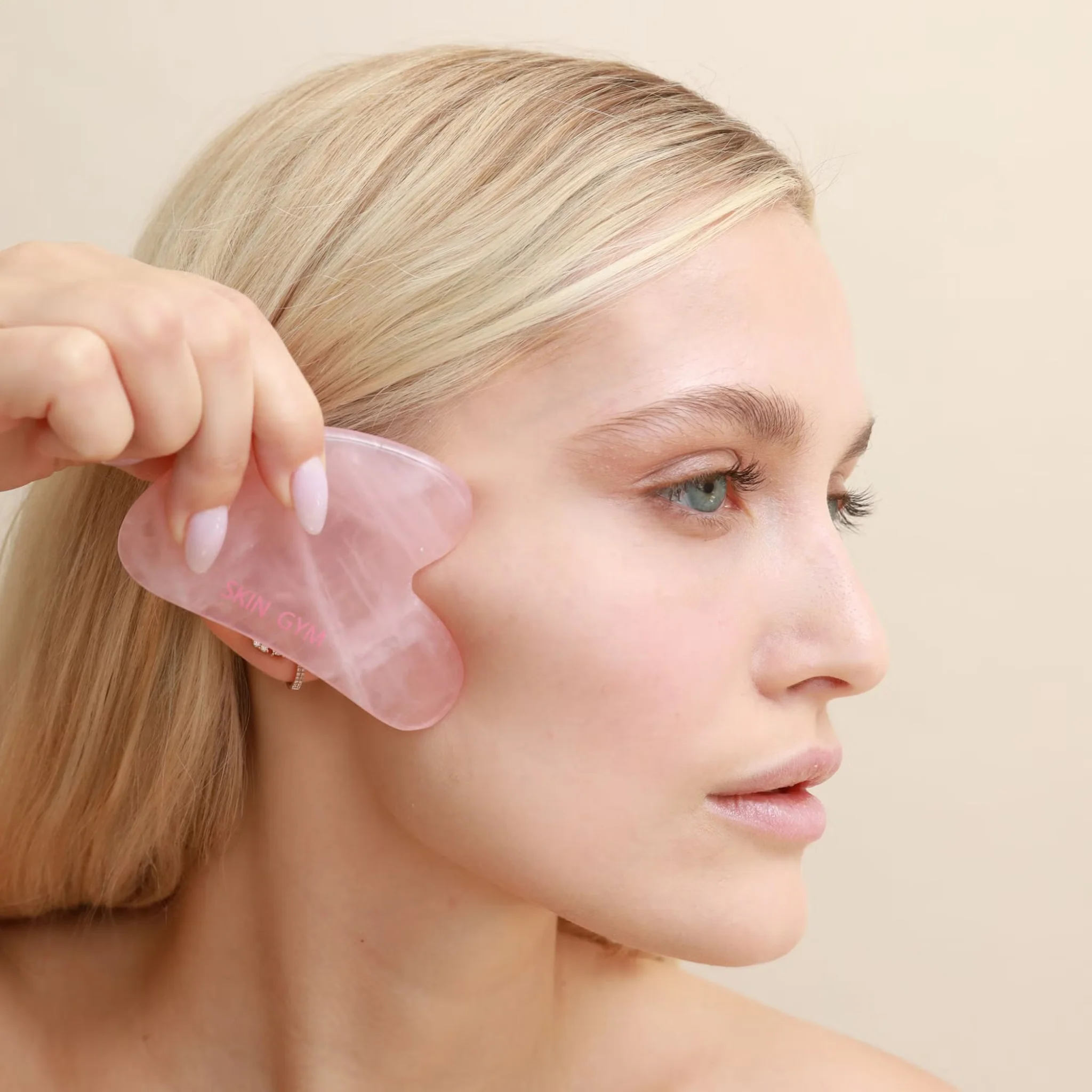 Rose Quartz Crystal Sculpty Heart Gua Sha Tool - Image 3